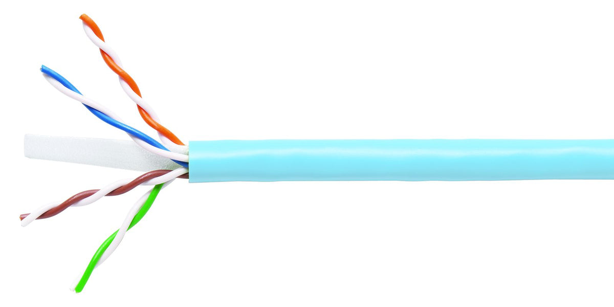 Commscope 1071E-UTG LBL C6 4/23 U/UTP W1000 | GigaSPEED XL 1071E-UTG ETL Verified Category 6 U/UTP Cable, non-plenum, light blue jacket, 4 pair count, 1000 ft (305 m) length, WE TOTE box