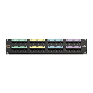 Leviton 49018-J24 | Voice Grade Patch Panel, 24-port, 1RU, 8P8C Jacks, 25-pair connector