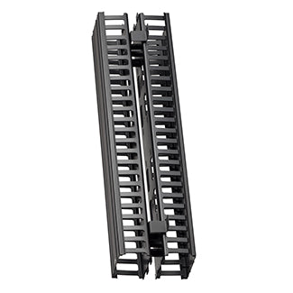 Leviton 4940L-VFR | Vertical Front and Rear Cable Management, 5" channel x 40" Long. Black Snap-On Cover