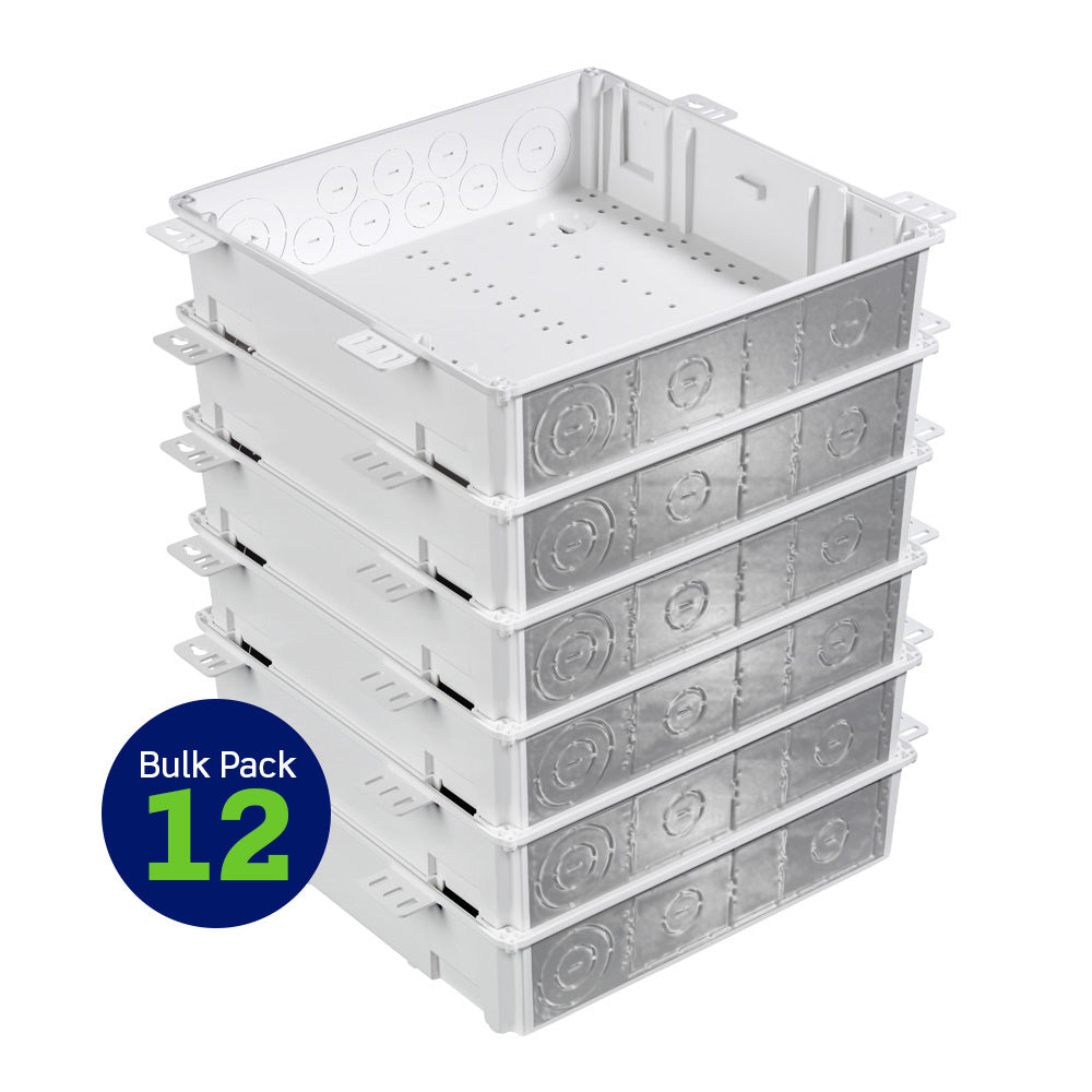 Leviton 49605-14G | 14" Wireless Structured Media Enclosure, Plastic, 12 Pack, White