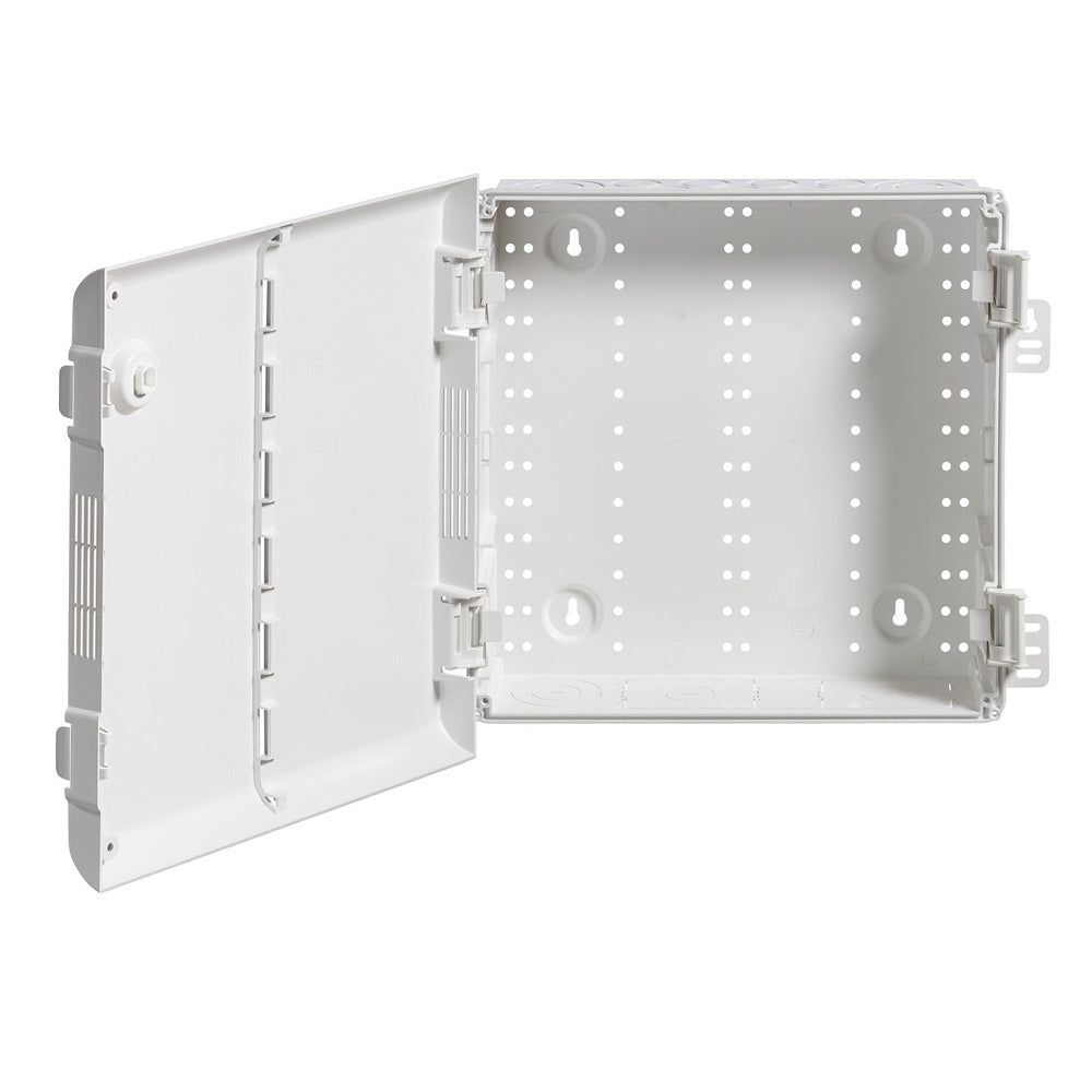 Leviton 49605-14P | 14" Wireless Structured Media Enclosure with Vented Hinged Door, Plastic, White