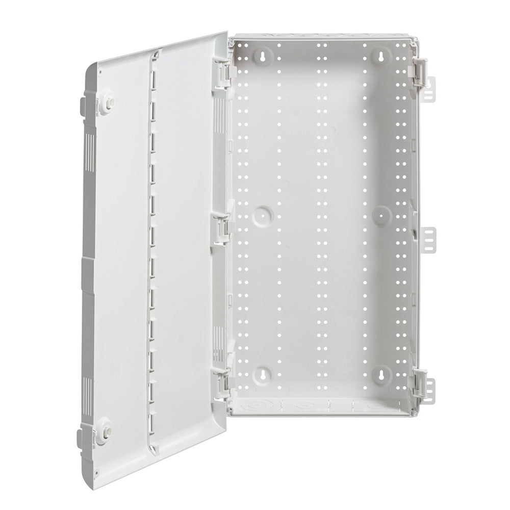 Leviton 49605-28P | 28" Wireless Structured Media Enclosure with Vented Hinged Door, Plastic, White