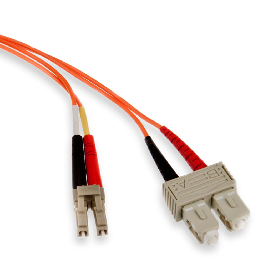 Leviton 62DCL-M10 | Economy Patch Cord, 62.5/125 um Multimode OM1, OFNR Duplex, SC-LC, 10m