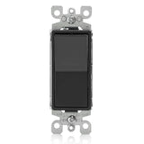 Leviton 5603-2E | 15 Amp, 120/277 Volt, Decora Rocker 3-Way AC Quiet Switch, Residential Grade, Grounding, Quickwire Push-In & Side Wired - Black