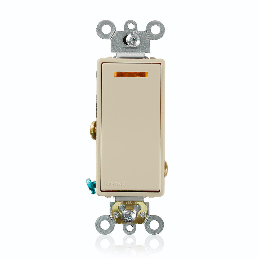 Leviton 5631-2I | 20 Amp, 120 Volt, Decora Plus Rocker Lighted Handle - Illuminated OFF Single-Pole AC Quiet Switch