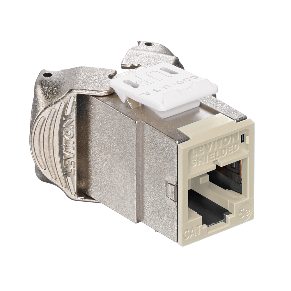 Leviton 5ESJK-RI5 | Atlas-X1 Cat 5e Shielded QuickPort Jack, Ivory
