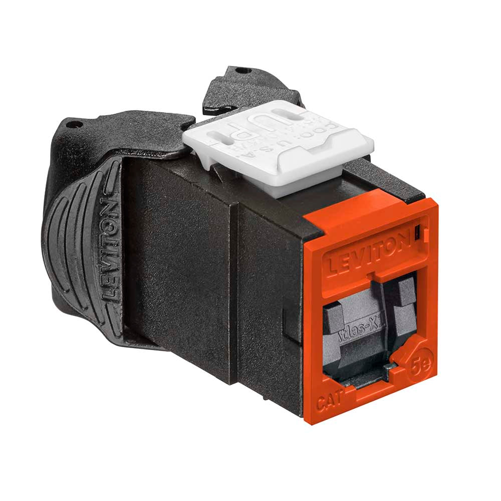 Leviton 5EUJK-SL5 | Atlas-X1 Cat 5e UTP QuickPort Jack with Shutters, Blue