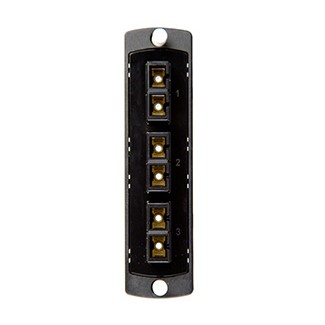 Leviton 5F100-6EC | SDX Precision Molded Plate (BLACK), 50/125um Multimode OM2, Duplex SC, 6 fibers, Zirconia Ceramic Sleeve