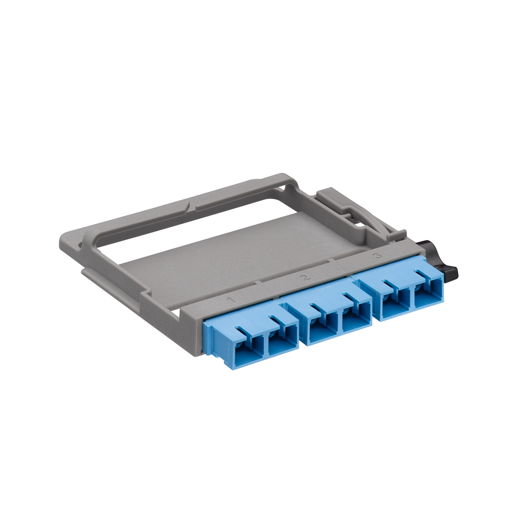 Leviton 5FUHD-6LC | HDX Fiber Adapter Plate, OS2, Duplex SC (blue), 6 fibers, Zirconia Ceramic Sleeve