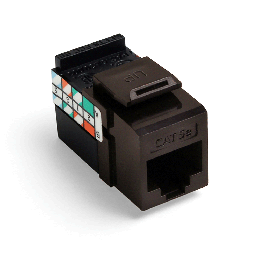 Leviton 5G108-RB5 | GigaMax Cat 5e QuickPort Jack, Brown