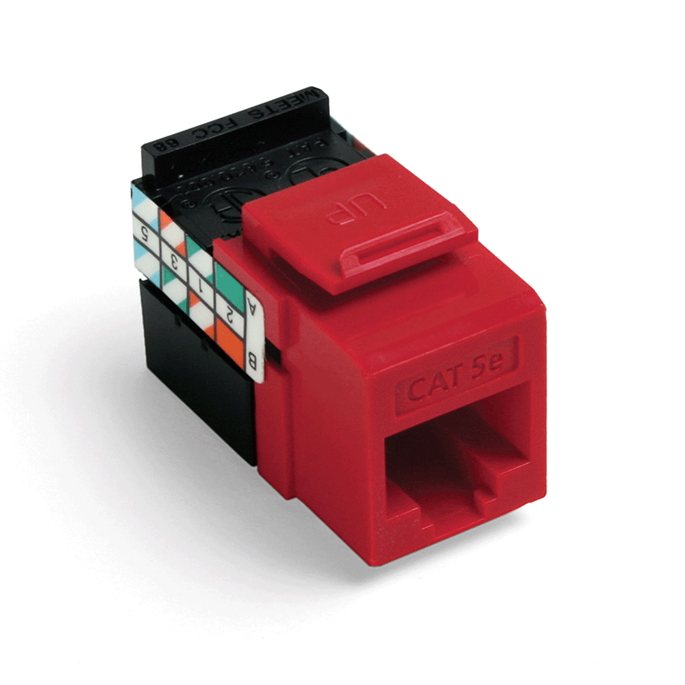 Leviton 5G108-RC5 | GigaMax Cat 5e QuickPort Jack, Crimson