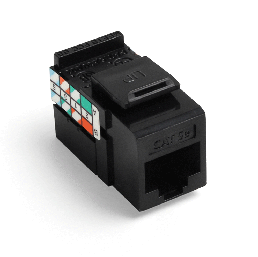 Leviton 5G108-RE5 | GigaMax Cat 5e QuickPort Jack, Black