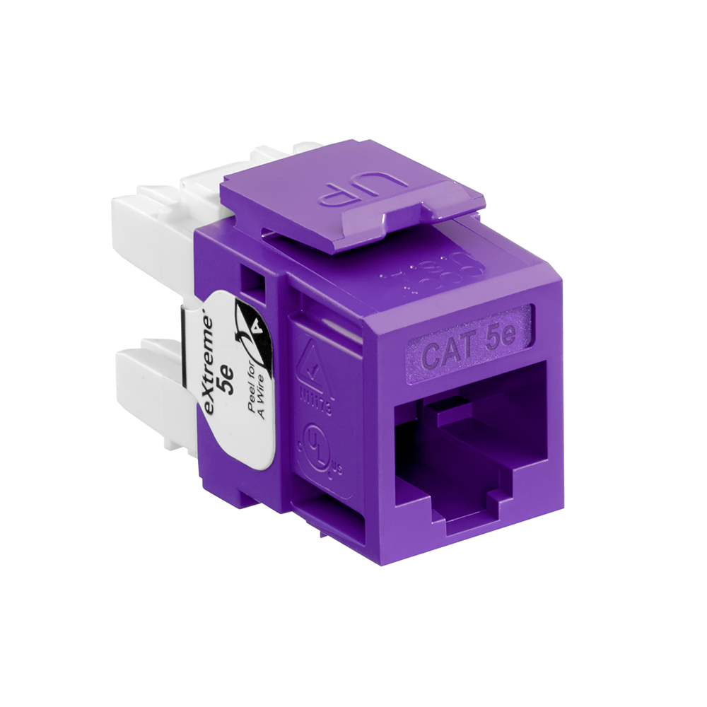 Leviton 5G110-RP5 | eXtreme Cat 5e QuickPort Jack, Purple