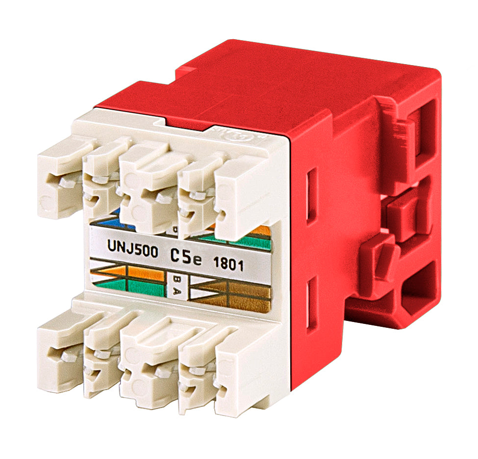 Commscope UNJ500-RD | Modular jack, RJ45, Category 5e, unshielded, without dust cover, red