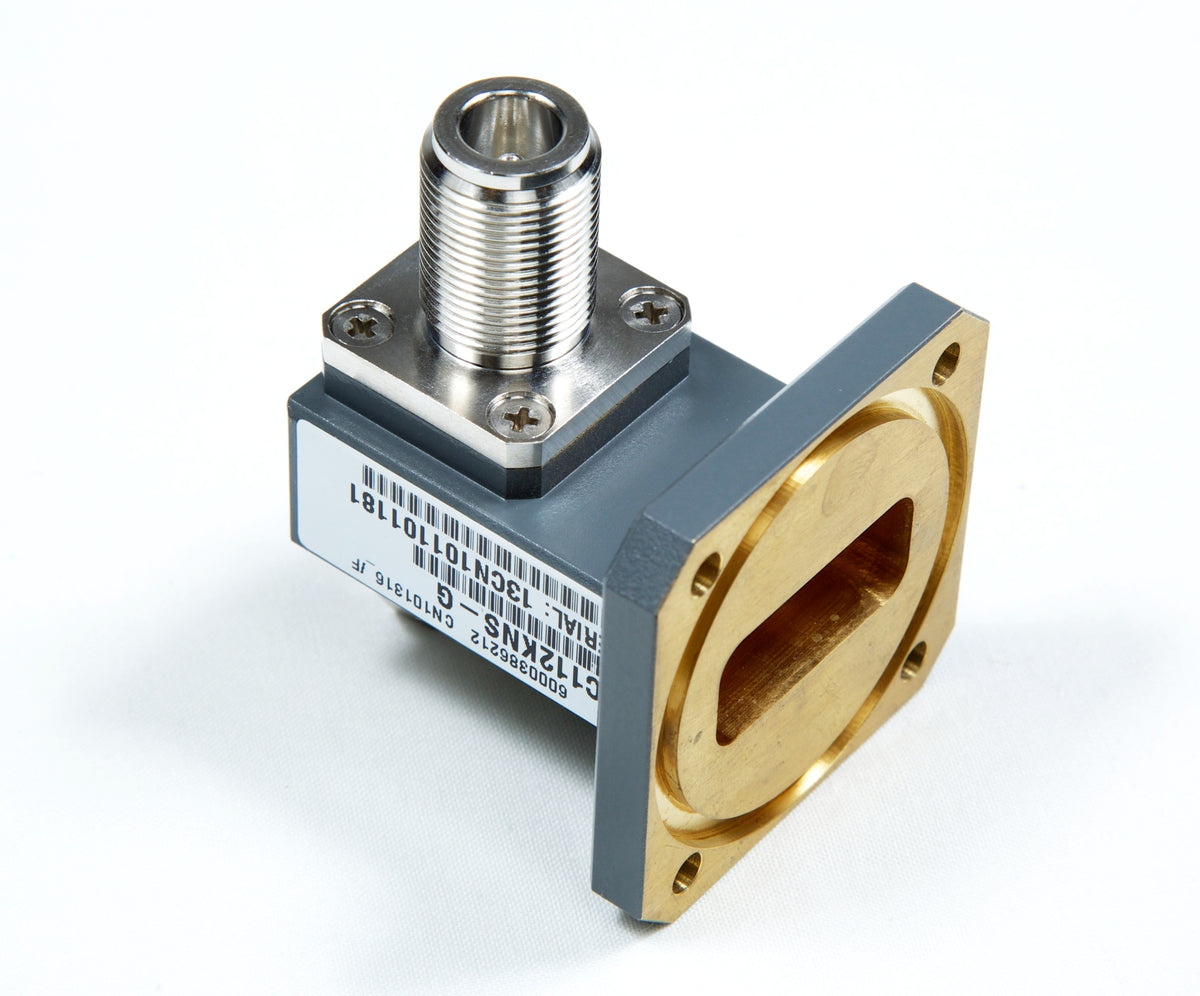 Commscope C187CNSG | Waveguide/Coaxial Cable Transition for WR187, 3.95–5.85 GHz, with interface types N Female and CPR187G, gray