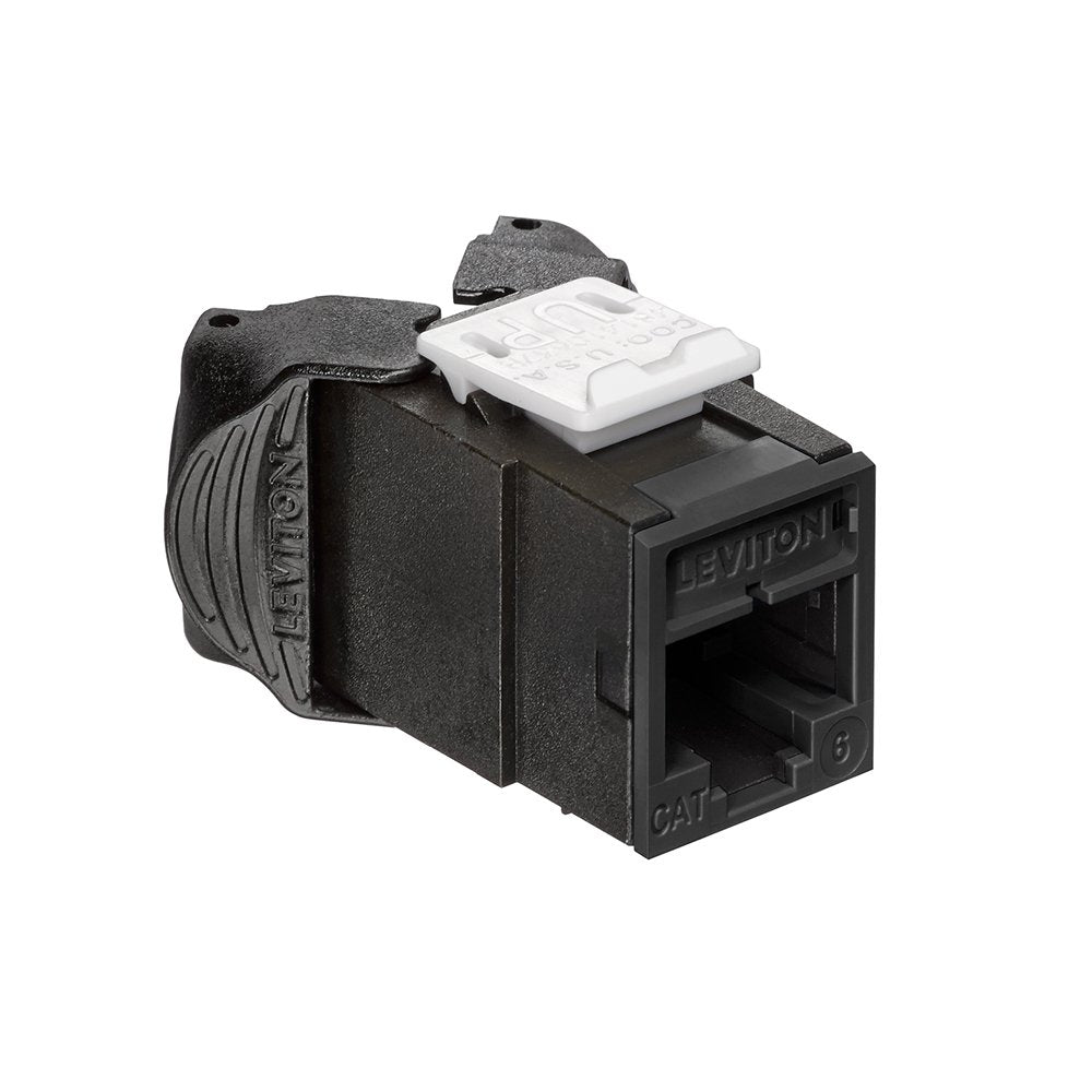 Leviton 61SJK-SY6 | Atlas-X1 Cat 6 Shielded QuickPort Jack with Shutters, Yellow