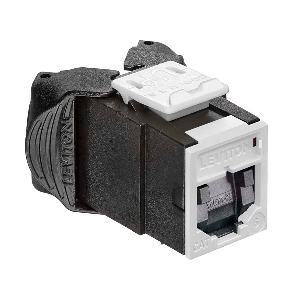 Leviton 61UJK-SW6 | Atlas-X1 Cat 6 UTP QuickPort Jack with Shutters, White