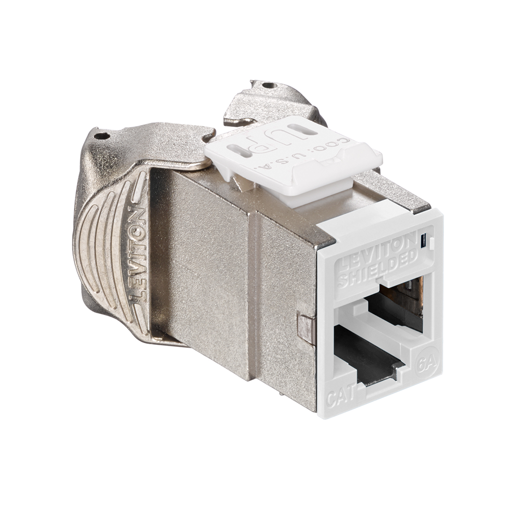 Leviton 6ASJK-RW6 | Atlas-X1 Cat 6A Shielded QuickPort Jack, Component-Rated, White