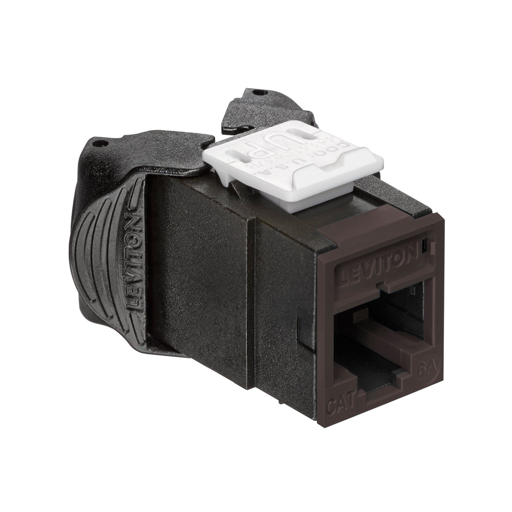 Leviton 6AUJK-RB6 | Atlas-X1 Cat 6A UTP QuickPort Jack, Brown