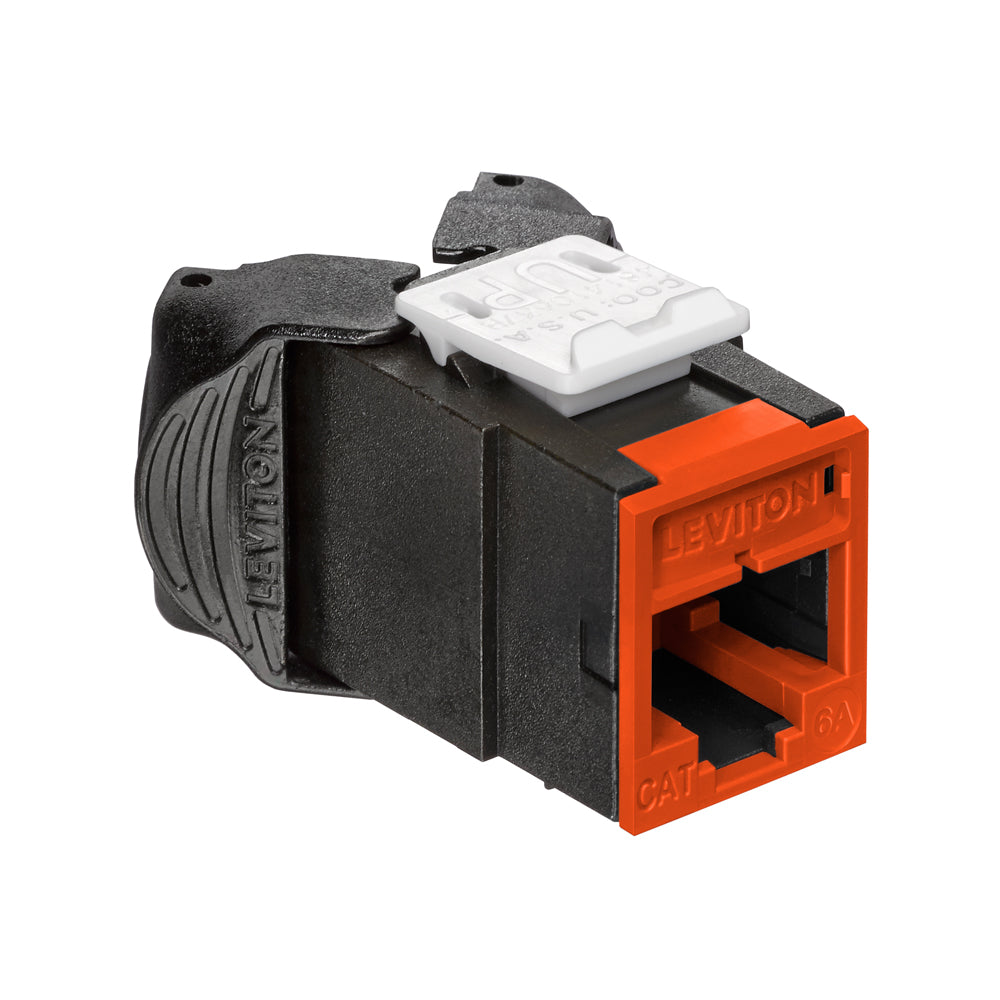 Leviton 6AUJK-RO6 | Atlas-X1 Cat 6A UTP QuickPort Jack, Orange