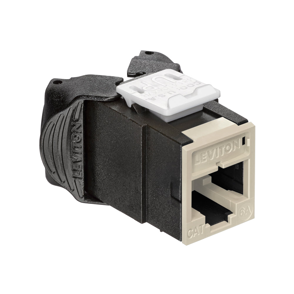 Leviton 6AUJK-RT6 | Atlas-X1 Cat 6A UTP QuickPort Jack, Light Almond