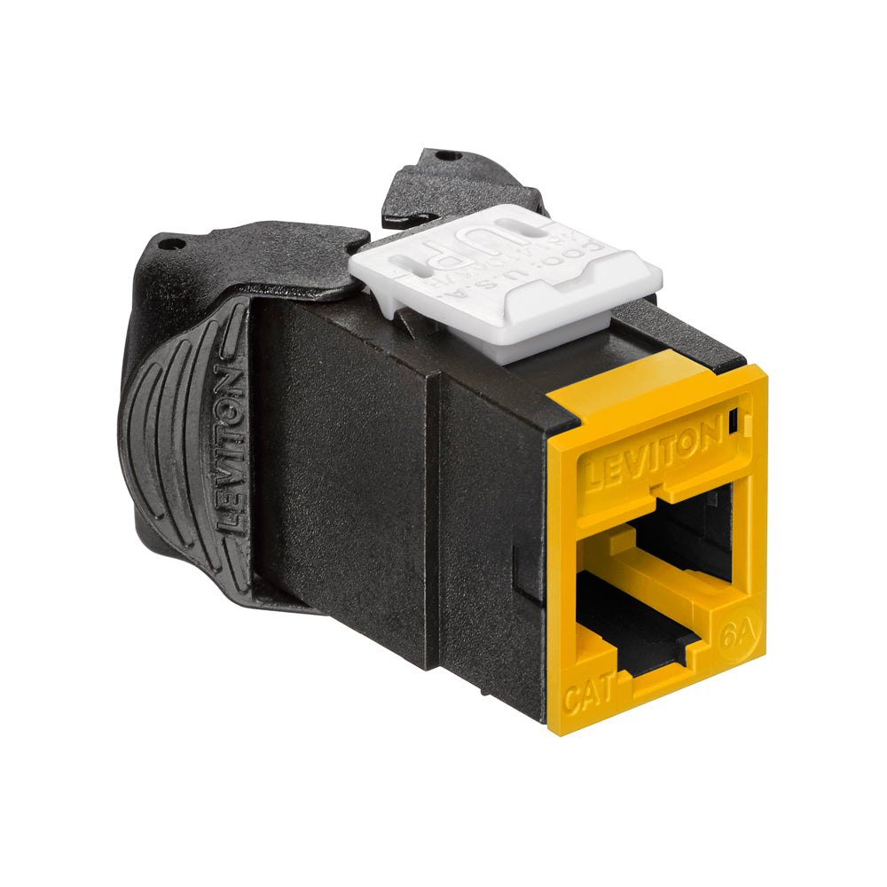Leviton 6AUJK-RY6 | Atlas-X1 Cat 6A UTP QuickPort Jack, Yellow