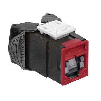 Leviton 6AUJK-SO6 | Atlas-X1 Cat 6A UTP QuickPort Jack with Shutters, Orange