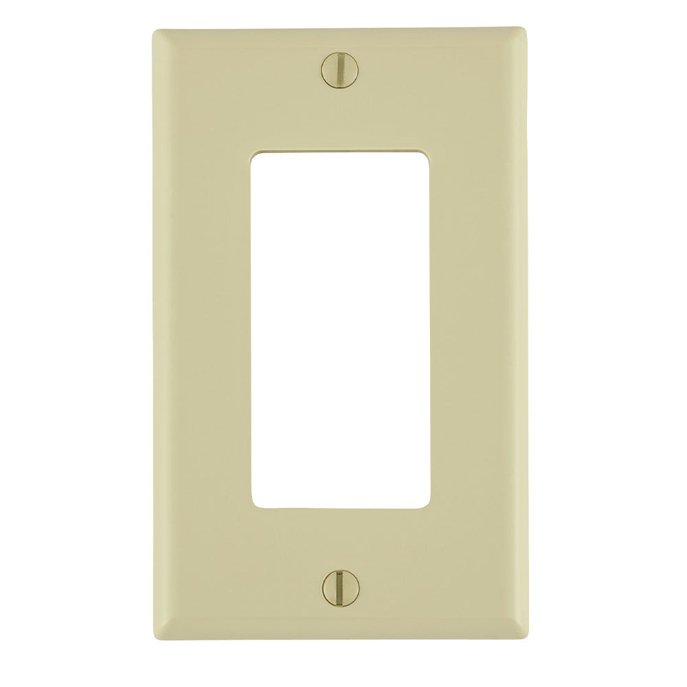 Leviton 80401-NI | 1-Gang Decora/GFCI Device Decora Wallplate/Faceplate, Standard Size, Thermoplastic Nylon, Device Mount, Ivory