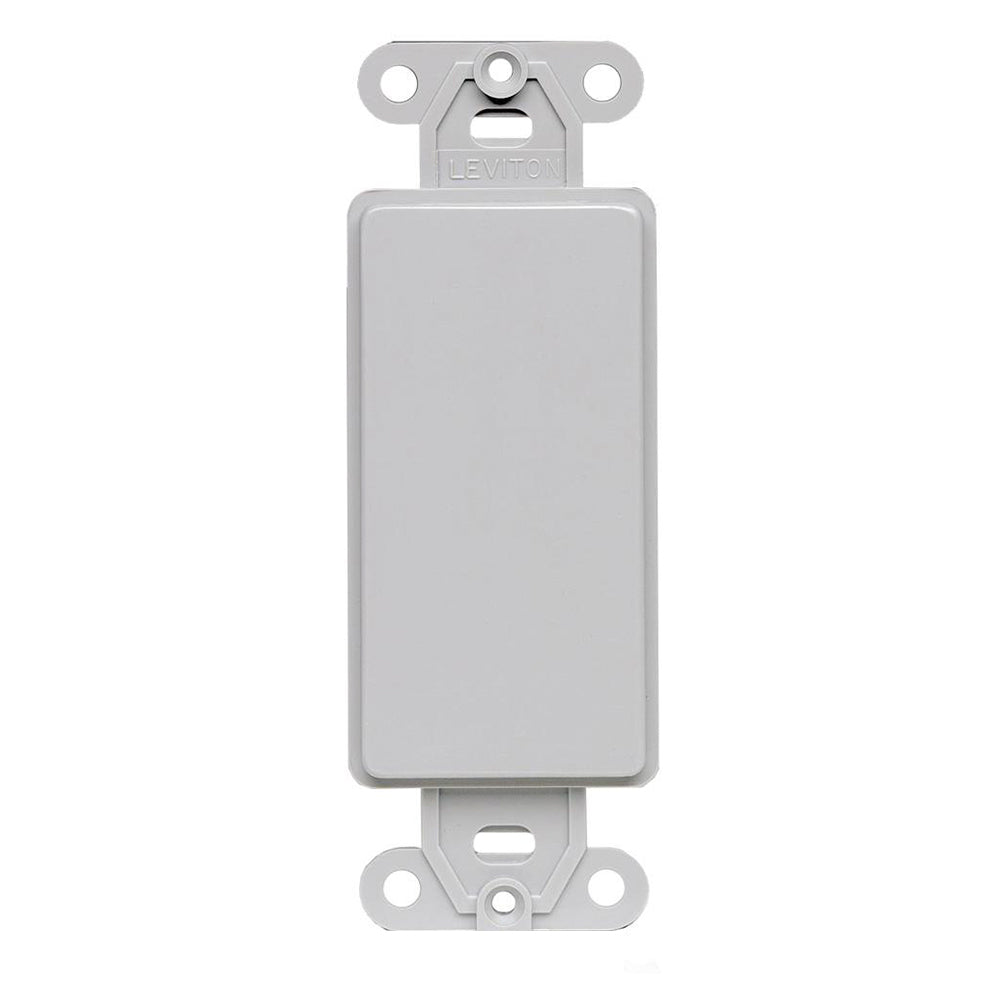 Leviton 80414-GY | Blank insert, screws included, for use with Decora wallplates - Gray