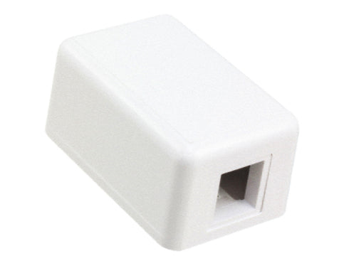 Commscope 1-1116697-3 | SL Series Surface Mount Modular Jack Box, 1 port, unloaded, Alpine white