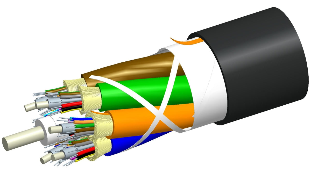 Commscope P060OD8WFMUBK | TeraSPEED Indoor/Outdoor Plenum Distribution Cable, 60 fiber multi-unit with 12 fiber subunits