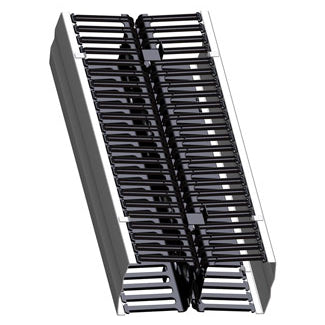 Leviton 8980L-VFR | Vertical Front and Rear Cable Management, 8" Channel x 80" Long. Black Hinge Cover