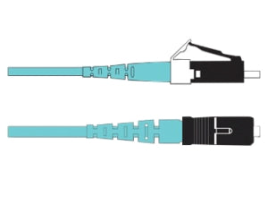 Corning 055702T5120007M | Standard LC Duplex MM / Standard SC Duplex MM, OM3 50um, 2F, Zipcord Riser, Standard Aqua Jacket 7 Meters