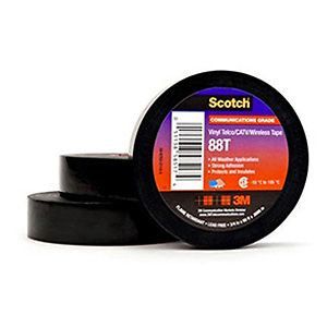 Corning 80610938187 | All Weather Telephone Vinyl Plastic Tape, Black, 3/4 in. x 60 ft.
