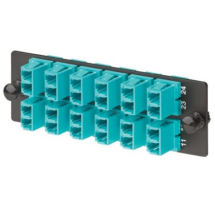 Panduit FAP12WAQDLCZ | Opticom Fiber Adapter Panel, OM4, 12 LC Duplex, Aqua