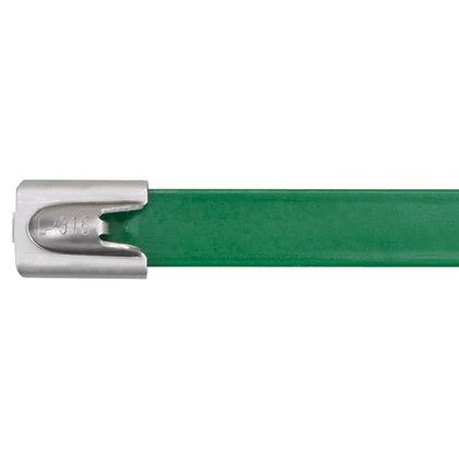 Panduit MLTFC2H-LP316GR | PanSteelTie, 316SS, POLY, H, 7.9, GRN, P50