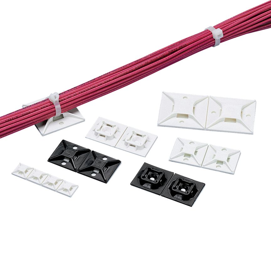 Panduit SGABM25-A-C | Super-Grip Super-Grip Mount, White, PA 6.6, Rubber Adh., 1x1"