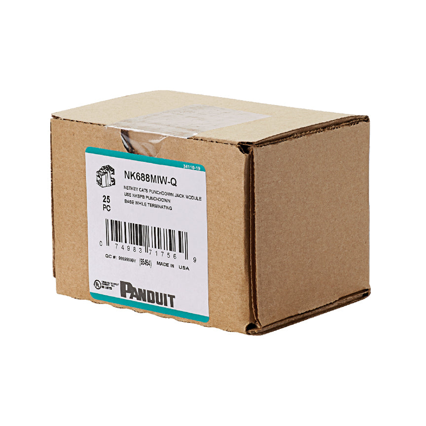 Panduit NK688MRD-Q | NetKey Cat 6 Punchdown Jack, Red - Pack of 25
