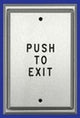 Alarm Controls PS2-111 | Single Gang Plate with DPDT Momentary Action Switch- Clear Finish- Engraved "PUSH TO EXIT" and Filled in Black Ink
