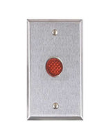 Alarm Controls RP-28L | Wallplate, 1-Gang, 12/24 Volt Dc, 19 Milliampere At 24 Volt Dc, Stainless Steel, With 1/2" Red Led, 6" Red/Black Lead