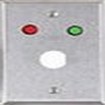 Alarm Controls RP6 Satin Stainless Steel Plate with Red,Green .25" Dia. LEDs, 12 VDC, .75 Double "D" Hole for Medeco Lock