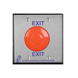 Alarm Controls TS-50 | 1 N/O & 1 N/C 10A Momentary Switch, Red Mushroom, "Exit", Double Gang, Stainless Steel Plate