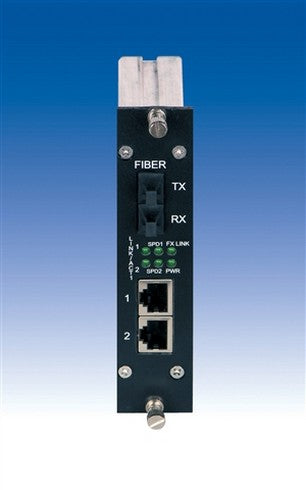 American Fibertek MXR2-MM-FX-SC Fast Ethernet Fiber Optic Data TCVR Rack Card 10/100/Base- TX 1300nm