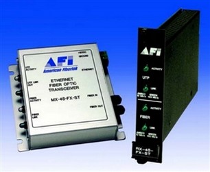 American Fibertek RX-46-FX-ST 10/100 Ethernet Rack Card TCVR 2 Fiber ST Connector MM