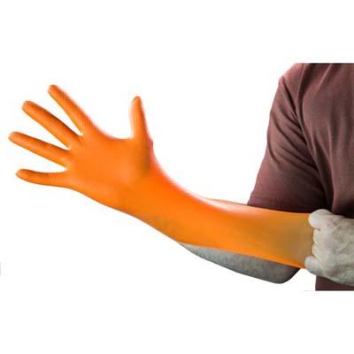 AMMEX Corporation GWON48100 | Disposable Nitrile Gloves, Powder-Free, Orange, X-Large, 100/Box