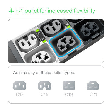 APC APDU10351ME | NetShelter Rack PDU Advanced, Metered, 3Phase, 8.6kW, 208V 30A, 42 Outlets, L21-30P