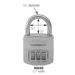 Abus Security Locks 160/40C 12611 | Combination Padlock 3 Dial Resettable Chrome Plated