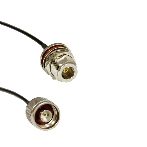 Acceltex Solutions ATS-100-NBHJ-NP-18IN | 18 Inch 100 Series N-Style Bulkhead Jack to N-Style Plug Cable Assembly