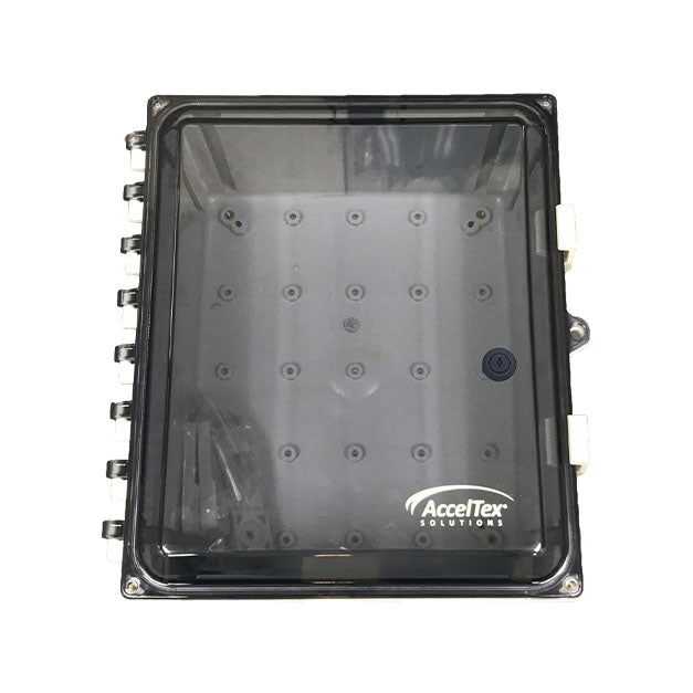 Acceltex Solutions ATS-12106P-C-K-NC | 12 Inch x 10 Inch x 6 Inch Nonconfigured Polycarbonate Enclosure with Clear Door, Key Lock