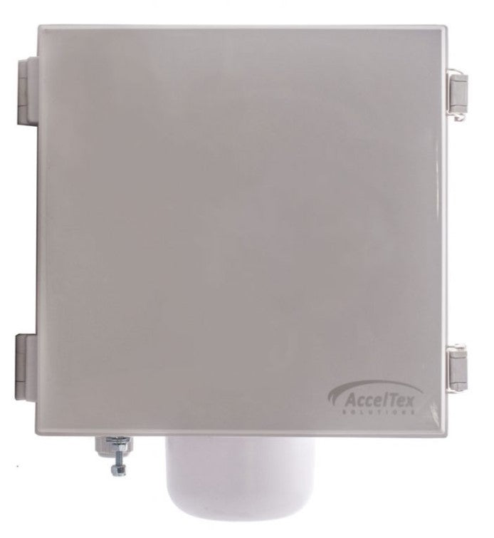 Acceltex Solutions ATS-12126-S-L-3T-CG-POE-H-OO-46 | 12" x 12" x 6" Heated & Cooled PoE Enclosure with Integrated 3 Element RPTNC Omni